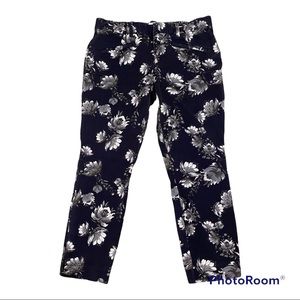 GAP floral print skinny ankle pants